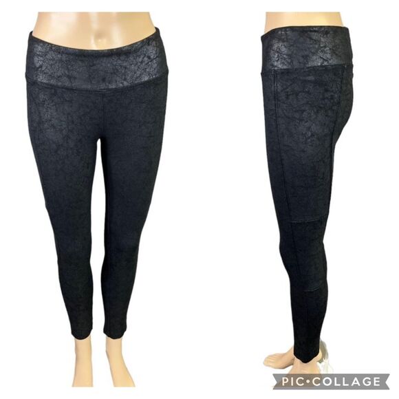 Mudd Womens Leggings Faux Leather FLX Stretch 24 7 Skinny Ankle Black Small - Picture 1 of 10